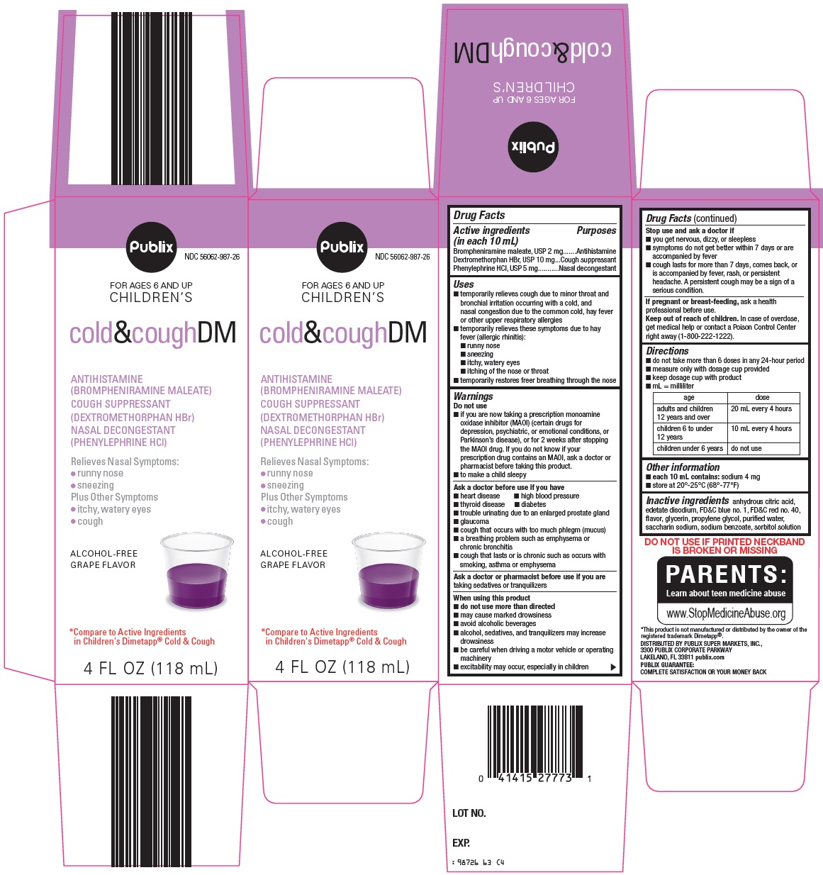 NDC 56062987 Cold And Cough Dm Brompheniramine Maleate